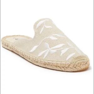Soludos Floral Embroidered Canvas Espadrille Slip-on Mule Size 7.5 NWT
